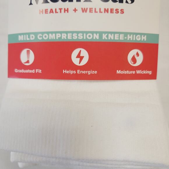 Medipeds Socks Womans Large 10-13 White Knee High Mild Compression Moisture Wick - Picture 2 of 7
